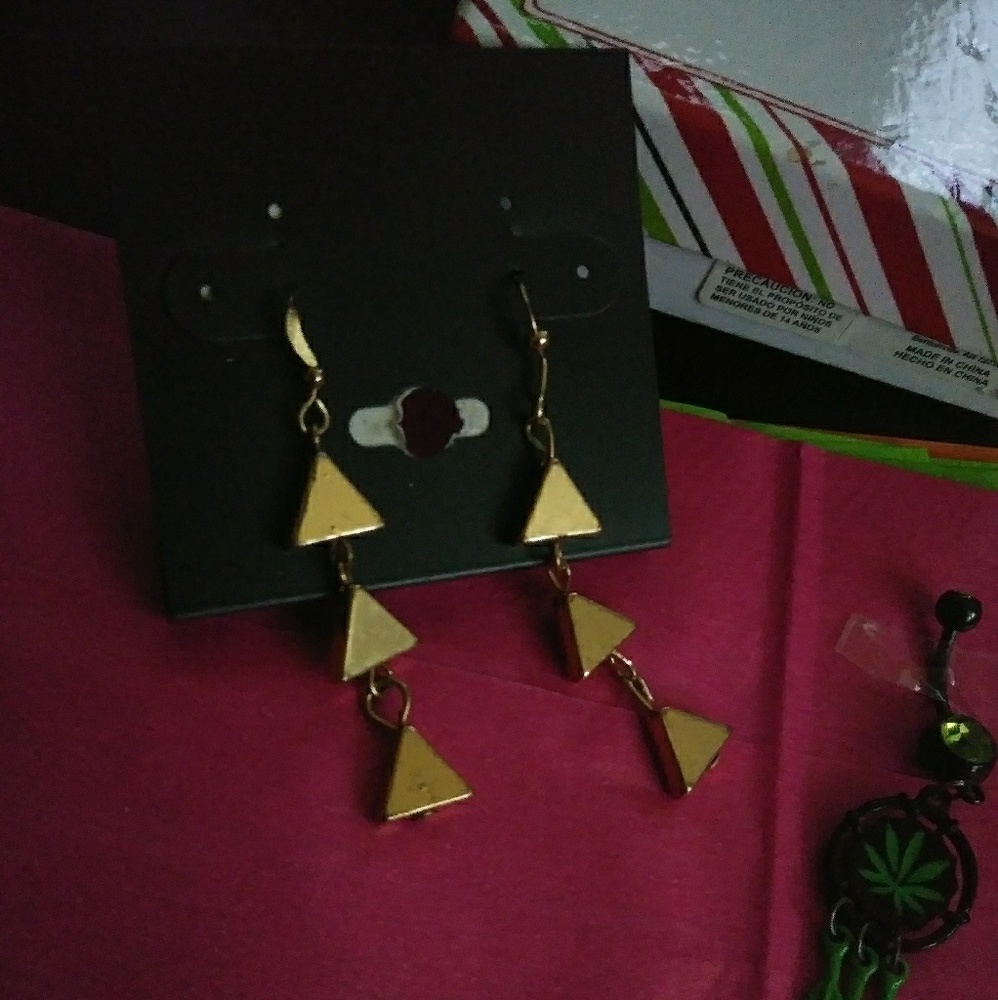 Gold plated triangle earrings